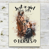 Just A Girl Who Loves Horses - Personalized Horse Rectangle Metal Sign