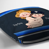 I Do Love The Police - Personalized Couple Throw Pillow
