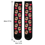 Custom Face Heart Pattern - Personalized granddaughter Socks