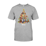 Books Christmas Tree - Personalized Book T-shirt And Hoodie