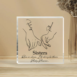 Pinky Promise - Personalized Sister Custom Shaped Acrylic Plaque