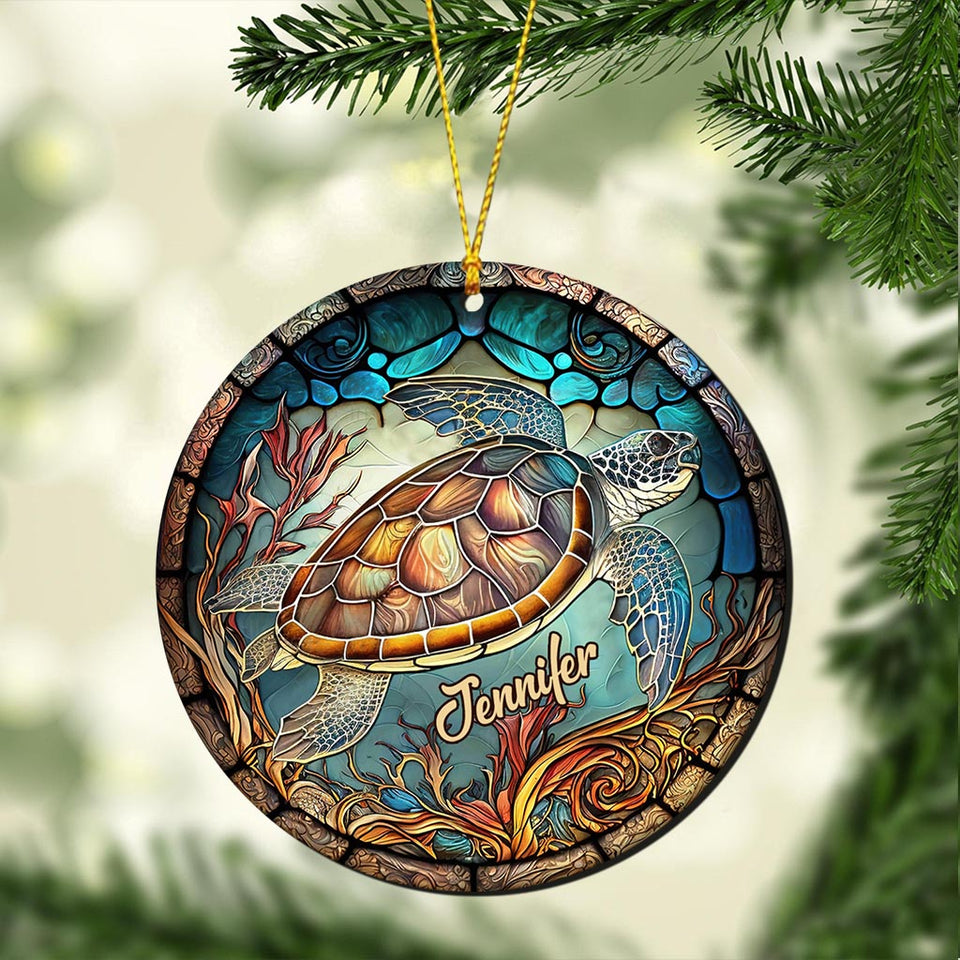 Love Turtles - Personalized Turtle Ornament
