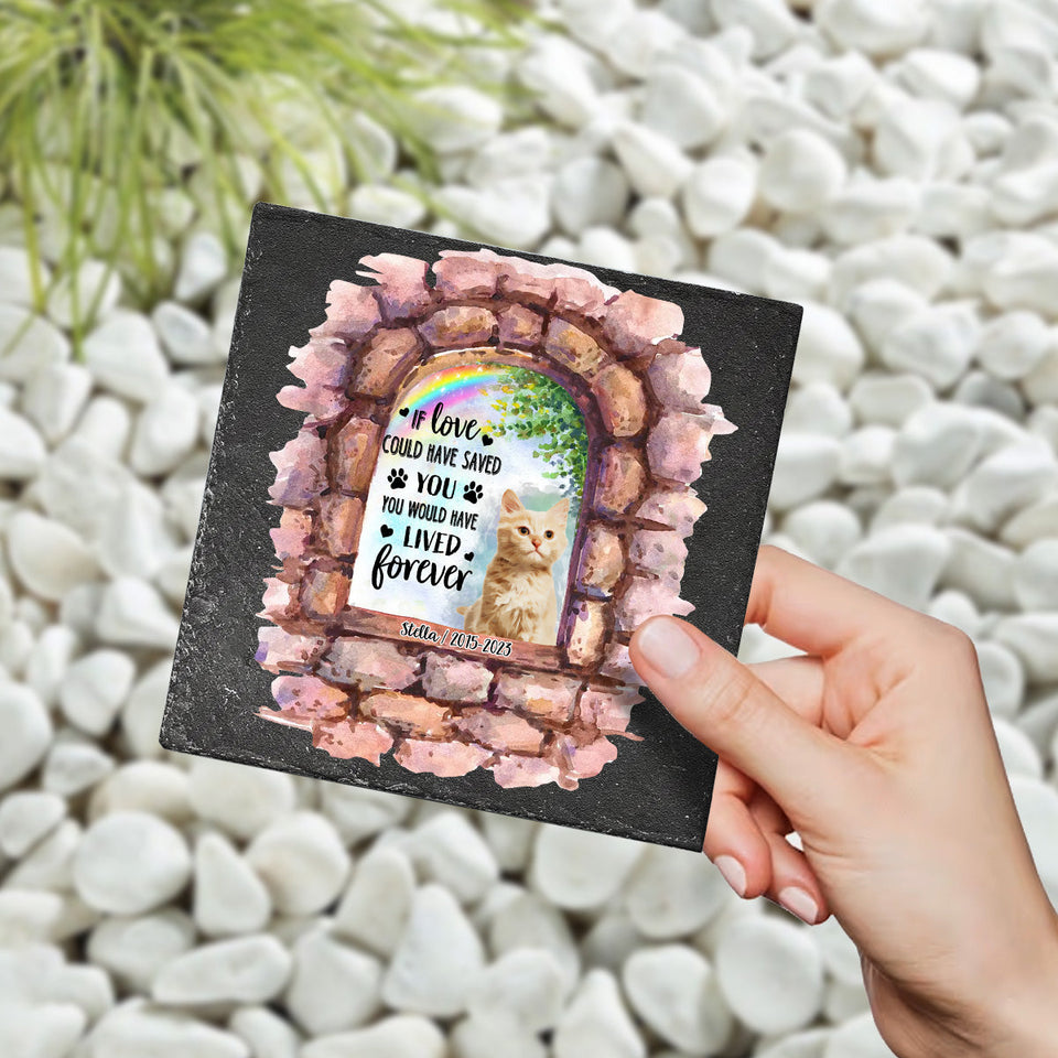 No Longer By My Side - Personalized Dog Square Shaped Stone