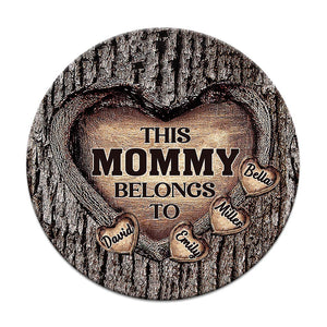Dad's Heart - Gift for dad, grandma, grandpa, mom, uncle, aunt, brother, sister - Personalized Round Wood Sign