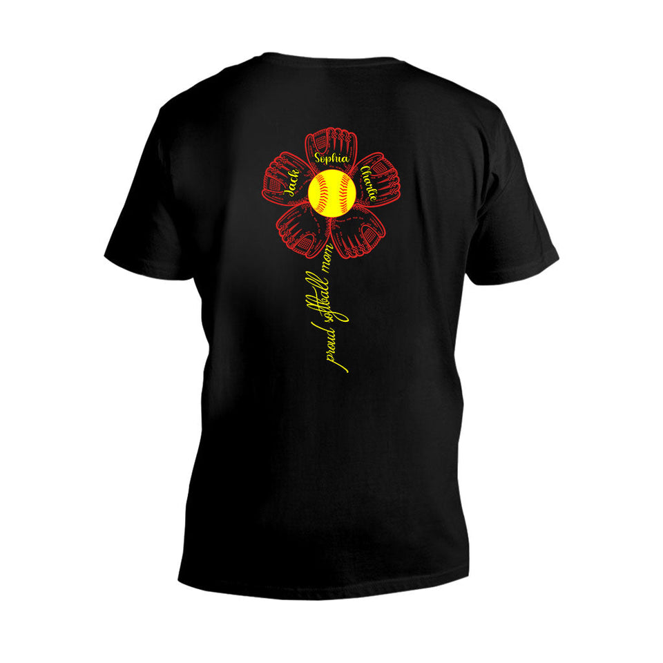 Proud Softball Mom Grandma Aunt - Personalized Softball T-shirt and Hoodie
