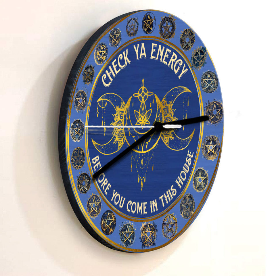 Check Your Energy - Witch Wall Clock