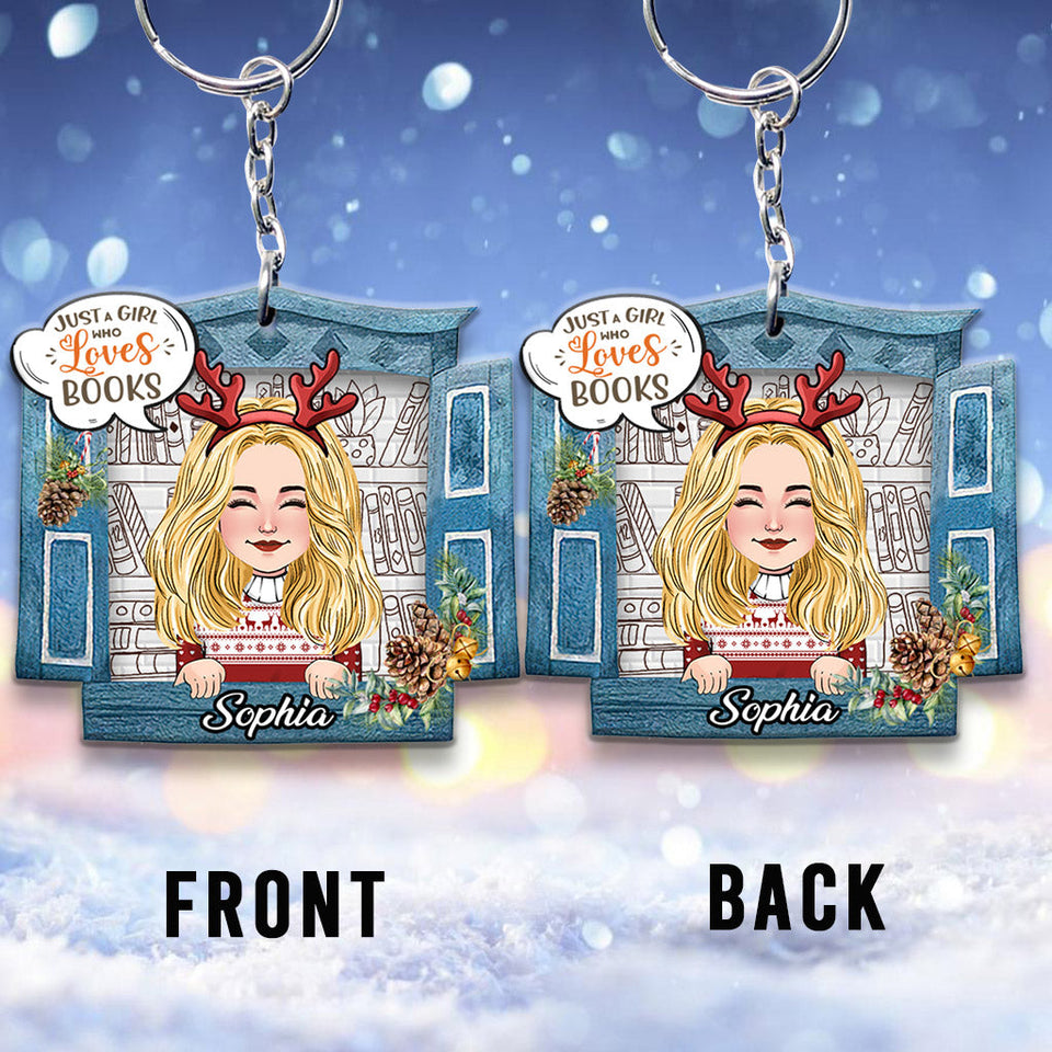 Just A Girl Who Loves Books - Personalized Book One-sided Keychain