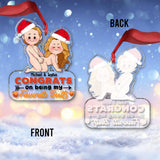 Congrats On Being My Favorite Butt - gift for girlfriend, boyfriend, wife, husband - Personalized Transparent Ornament