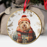 Personalized Christmas Pet Portrait - Gift for dog lovers, dog lover, cat lover - Personalized Ornament