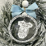 Baby's First Christmas - Gift for Newborn - Personalized 2 Piece Wooden Ornament