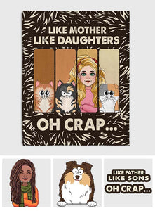 Like Mother Father Like Daughter Son Cats Dogs Pet Lover - Personalized Cat Blanket