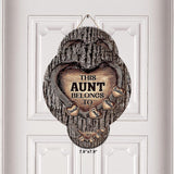 Dad's Heart - Gift for dad, grandma, grandpa, mom, uncle, aunt, brother, sister - Personalized Round Wood Sign