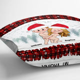 Baby It's Cold Outside - Personalized Couple Throw Pillow