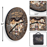 Time Spent With Cats Dogs Is Never Wasted - Personalized Cat Wall Clock