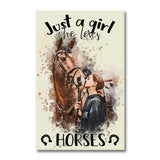 Just A Girl Who Loves Horses - Personalized Horse Canvas And Poster