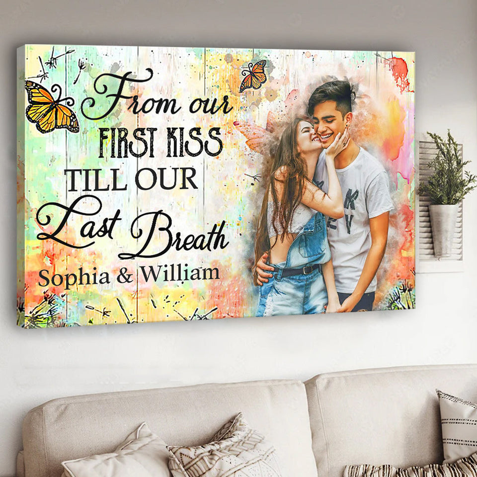 Watercolor Couple - Personalized Couple Canvas And Poster