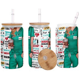 Nurse Life Funny Sayings - Personalized Nurse Can Glass