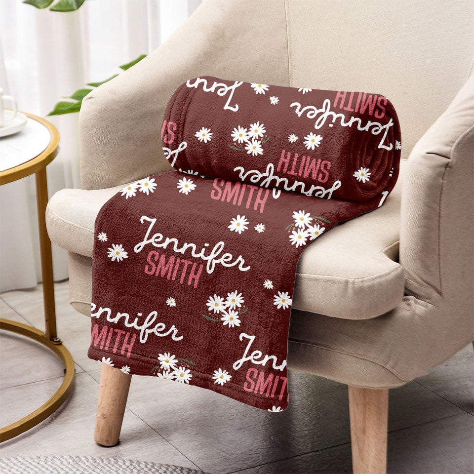 Daisy Custom Name - Personalized Aunt Blanket