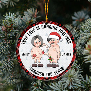 True Love Hanging Together Through The Years - Personalized Couple Ornament