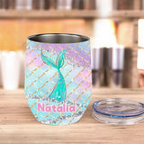 Beach Please I'm A Mermaid - Personalized Sea Lover Wine Tumbler