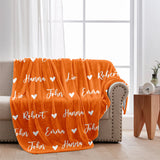 Custom Name Heart Pattern - Personalized Family Blanket