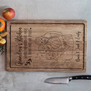 Grandma's Kitchen - Personalized Grandma Cutting Board