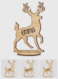 Reindeer Family - Personalized Family Freestanding Wood Plaque
