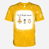 I'm A Simple Woman - Yoga gift for dog lover, cat lover, cat lover - Personalized Bleached T-Shirt