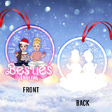 Besties Forever Glitter Pink - Personalized Bestie Transparent Ornament