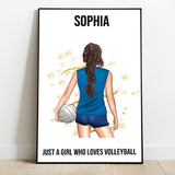 Just A Girl Who Loves Volleyball - Personalized Volleyball Canvas And Poster