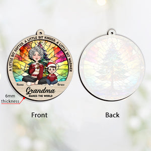 Grandma Make The World Warmer - Personalized Grandma Layers Mix Ornament