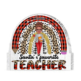Santa's Favorite Teacher - Personalized Teacher Custom Shaped Acrylic Plaque