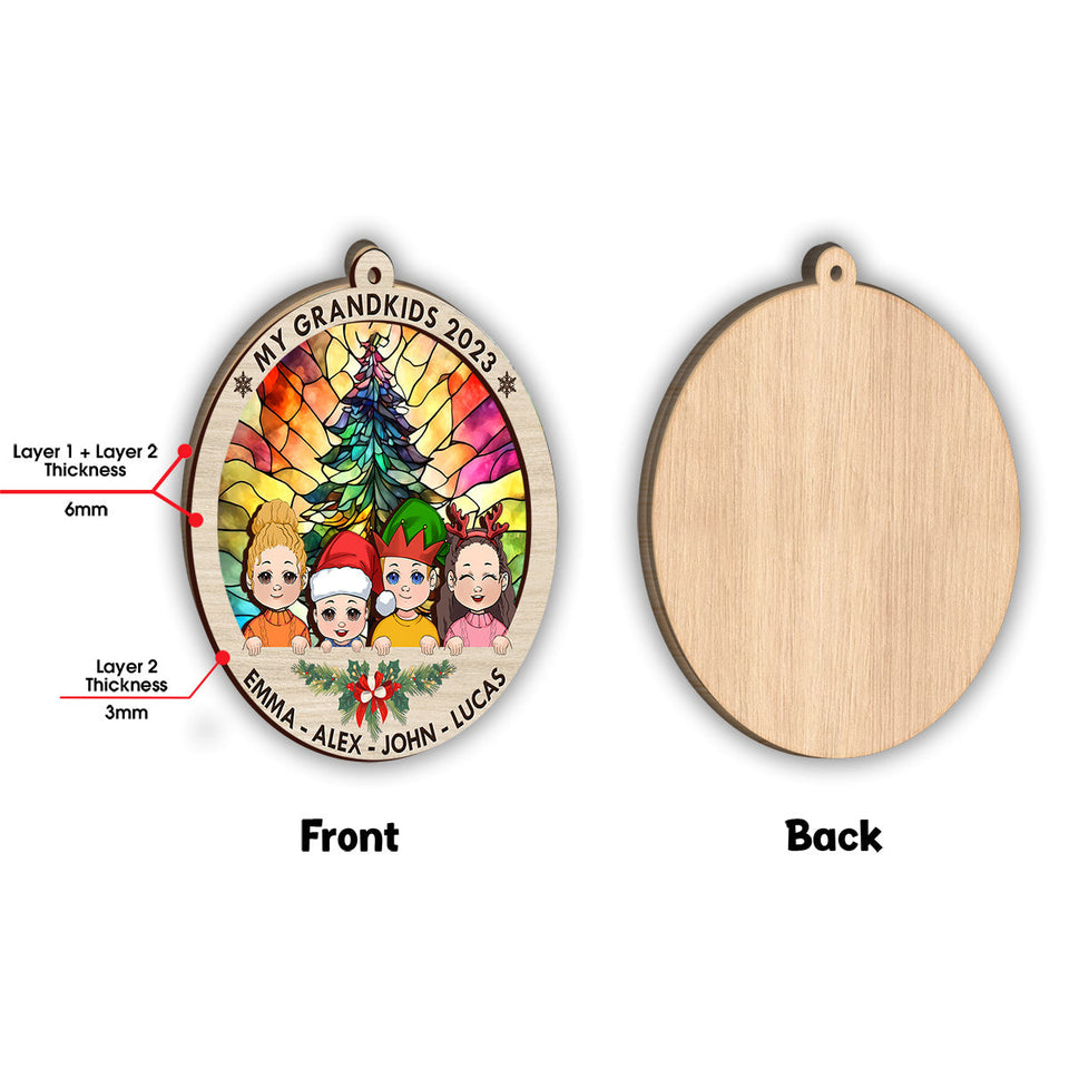 My Grandkids - Gift for grandma - Personalized 2 Layered Piece Ornament