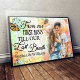 Watercolor Couple - Personalized Couple Canvas And Poster