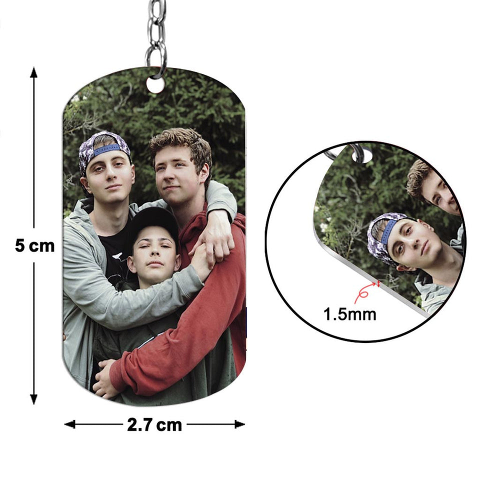 This Awesome Dad Belongs - Gift for dad, uncle, brother, grandpa - Personalized Stainless Steel Keychain