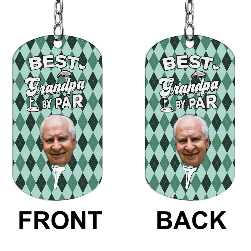 Best Dad By Par - Golf gift for dad, him, boyfriend, husband, grandpa - Personalized Stainless Steel Keychain