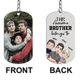This Awesome Dad Belongs - Gift for dad, uncle, brother, grandpa - Personalized Stainless Steel Keychain