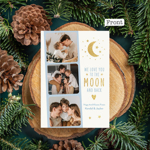 We Love You To The Moon And Back - Personalized QR Greeting Card