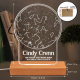 The Day You Were Born Star Map - Personalized Daughter Shaped Plaque Light Base