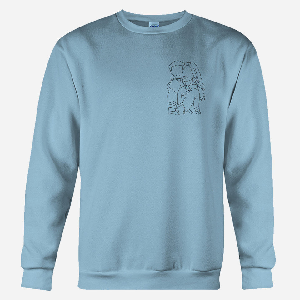 Custom Line Art - Personalized Kid Embroidered Sweater