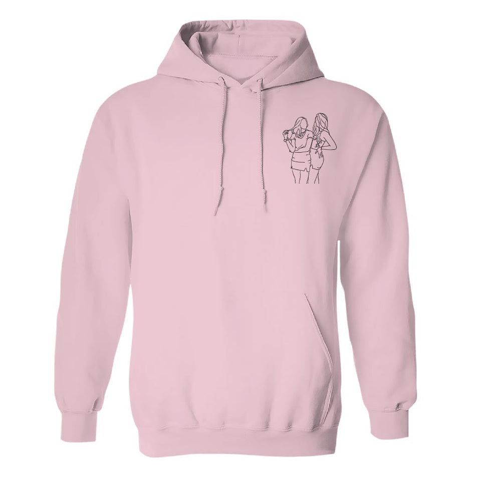 Custom Line Art - Personalized Daughter Embroidered Hoodie