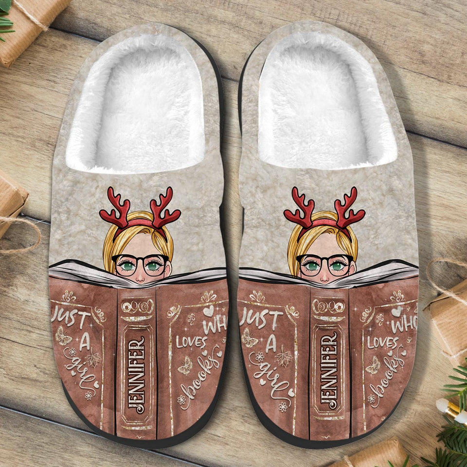 Just A Girl Who Loves Books - Personalized Book Slippers