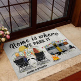 Home Is Where We Park It - Personalized Camping Doormat