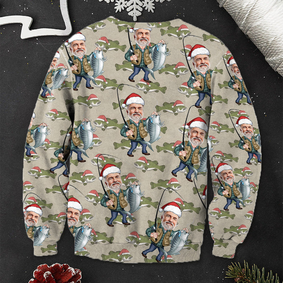 Fishing Christmas - Personalized Fishing Ugly Sweater