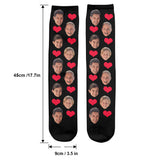Custom Face Heart Pattern - Personalized Family Socks
