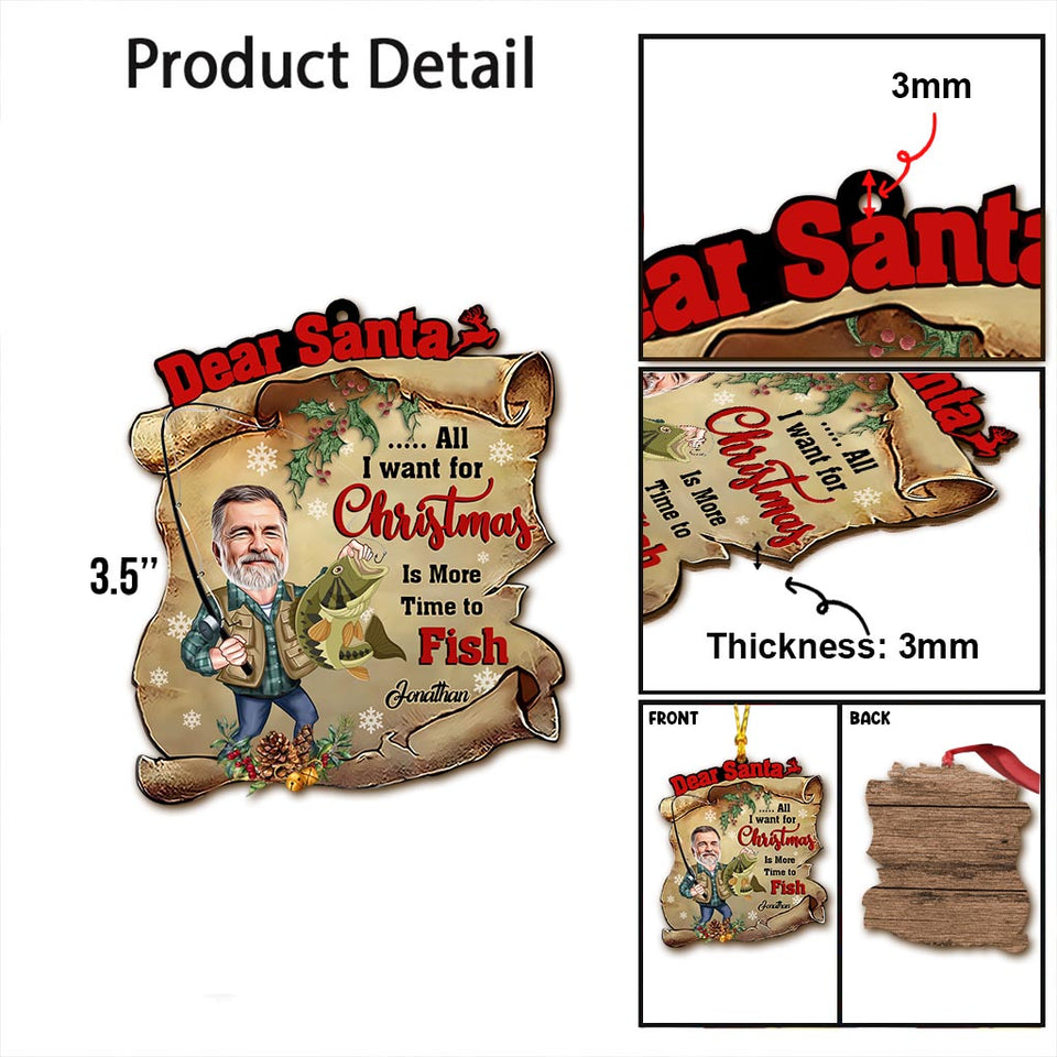 Dear Santa - Personalized Fishing Ornament