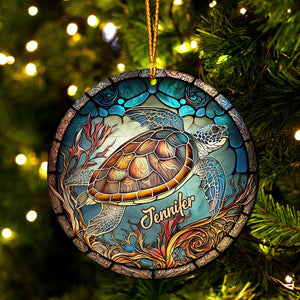 Love Turtles - Personalized Turtle Ornament