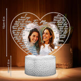 To My Bestie - Personalized Bestie Shaped Plaque Light Base