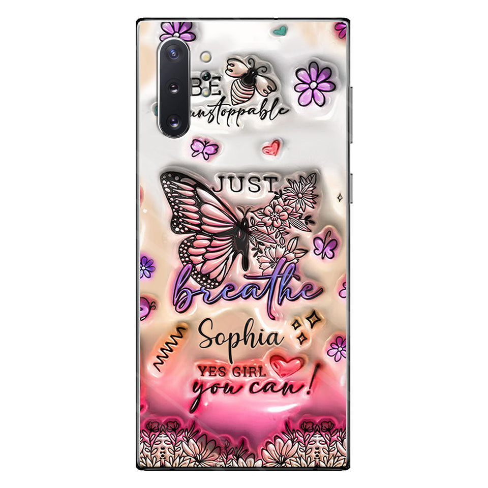 Positive Affirmations Butterfly - Personalized Butterfly Clear Phone Case
