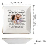 Wedding Song Lyrics With Personalized Watercolor Portrait - Personalized Husband And Wife Jewelry Dish